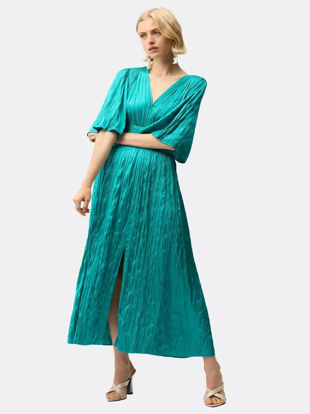 Joseph Ribkoff Midi Satin Dress In Oceanic 261962 - Image 2