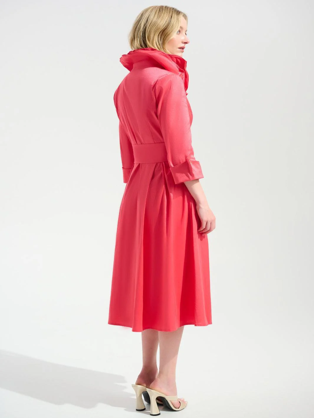 Joseph Ribkoff Midi Wrap Dress In Coral 261719 - Image 4