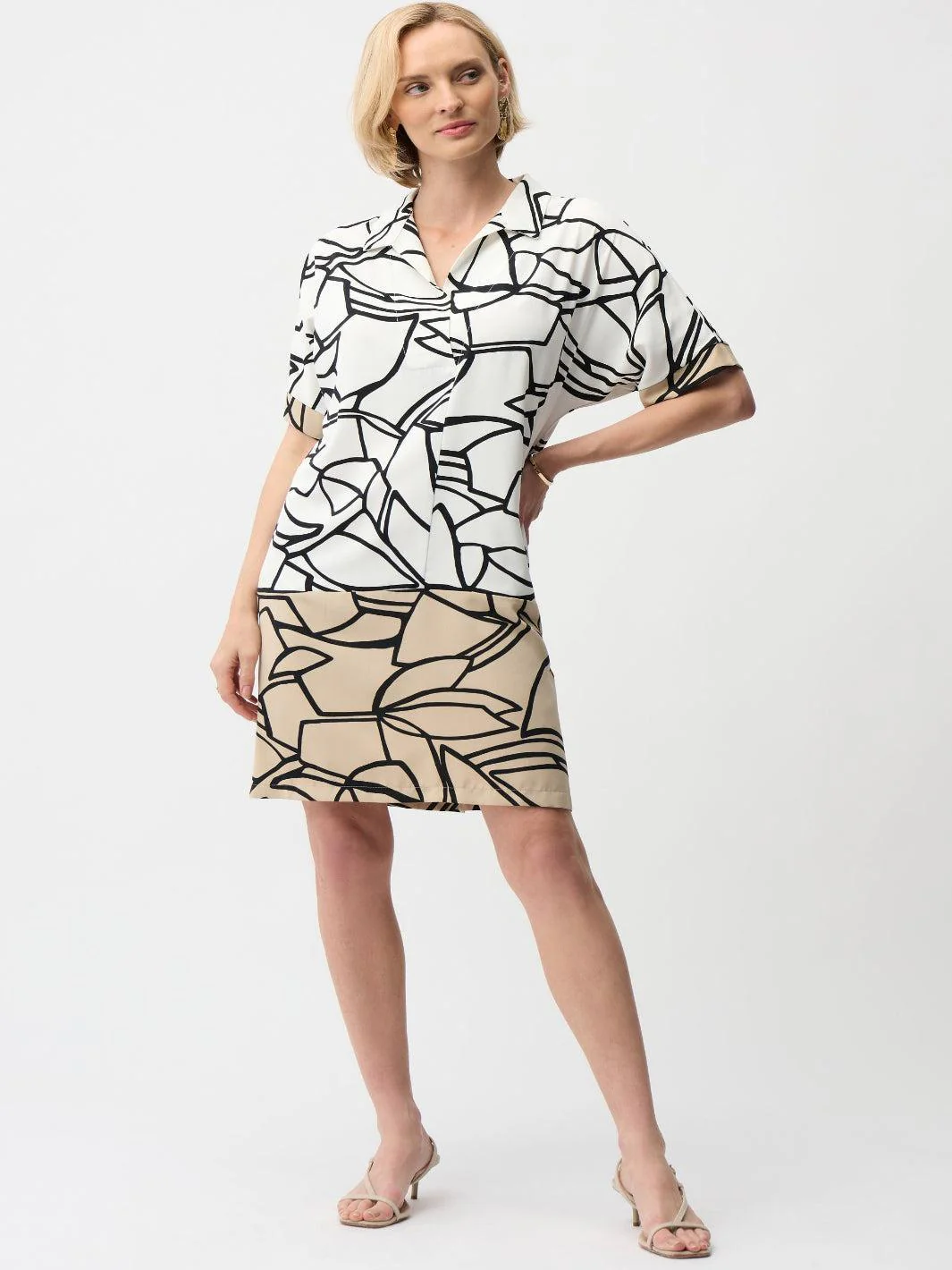 Joseph Ribkoff Mini Shift Dress In Vanilla/Multi 261087 - Image 2