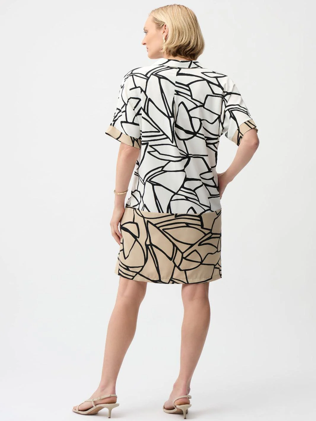 Joseph Ribkoff Mini Shift Dress In Vanilla/Multi 261087 - Image 3