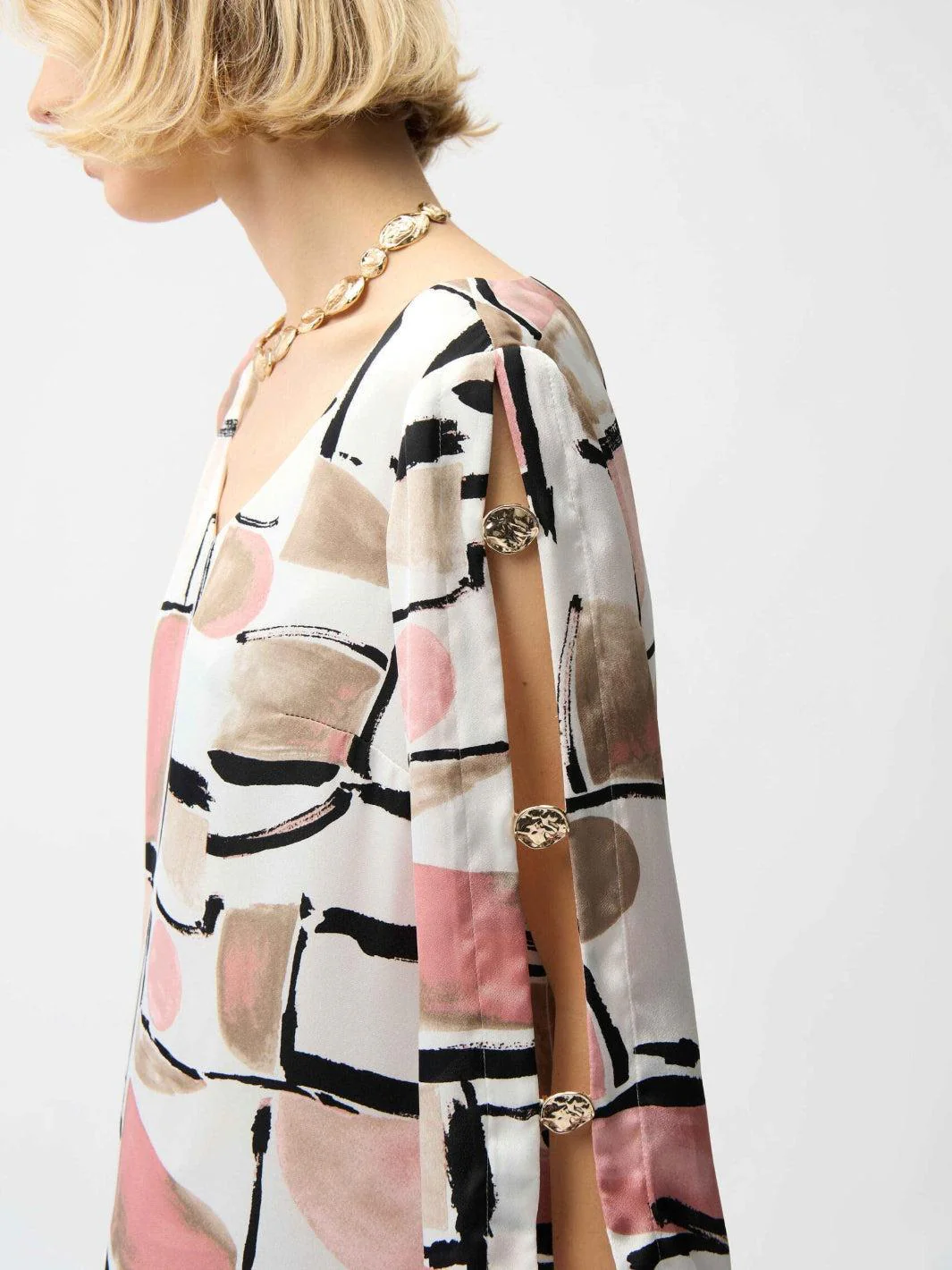 Joseph Ribkoff Mini Shift Dress In Vanilla/Multi 261258 - Image 3