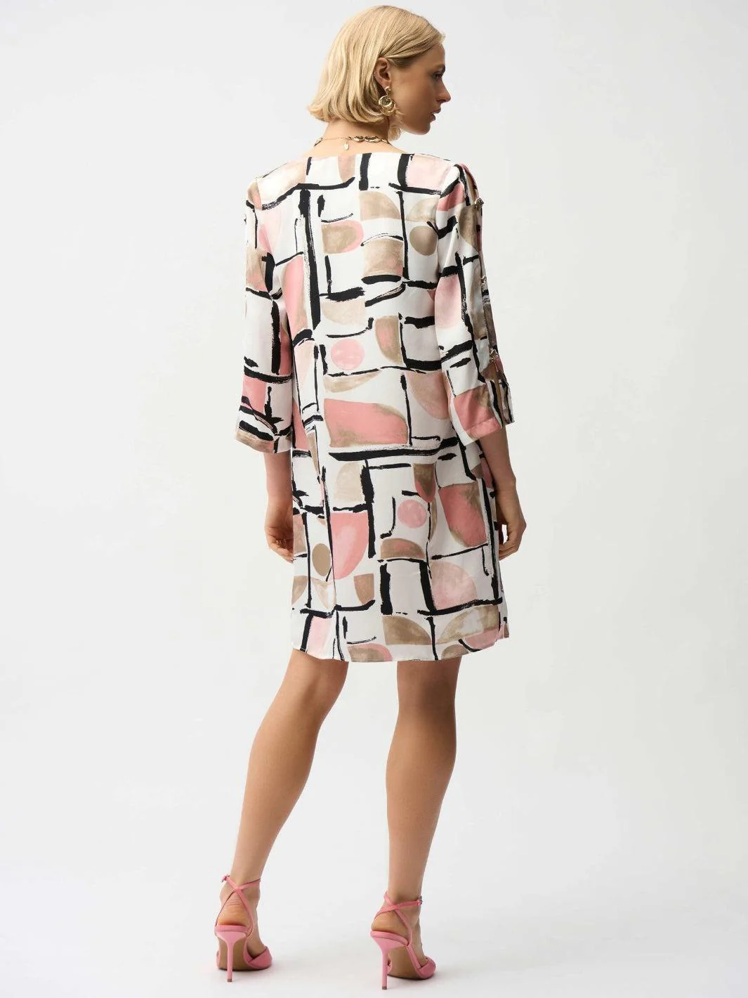 Joseph Ribkoff Mini Shift Dress In Vanilla/Multi 261258 - Image 4