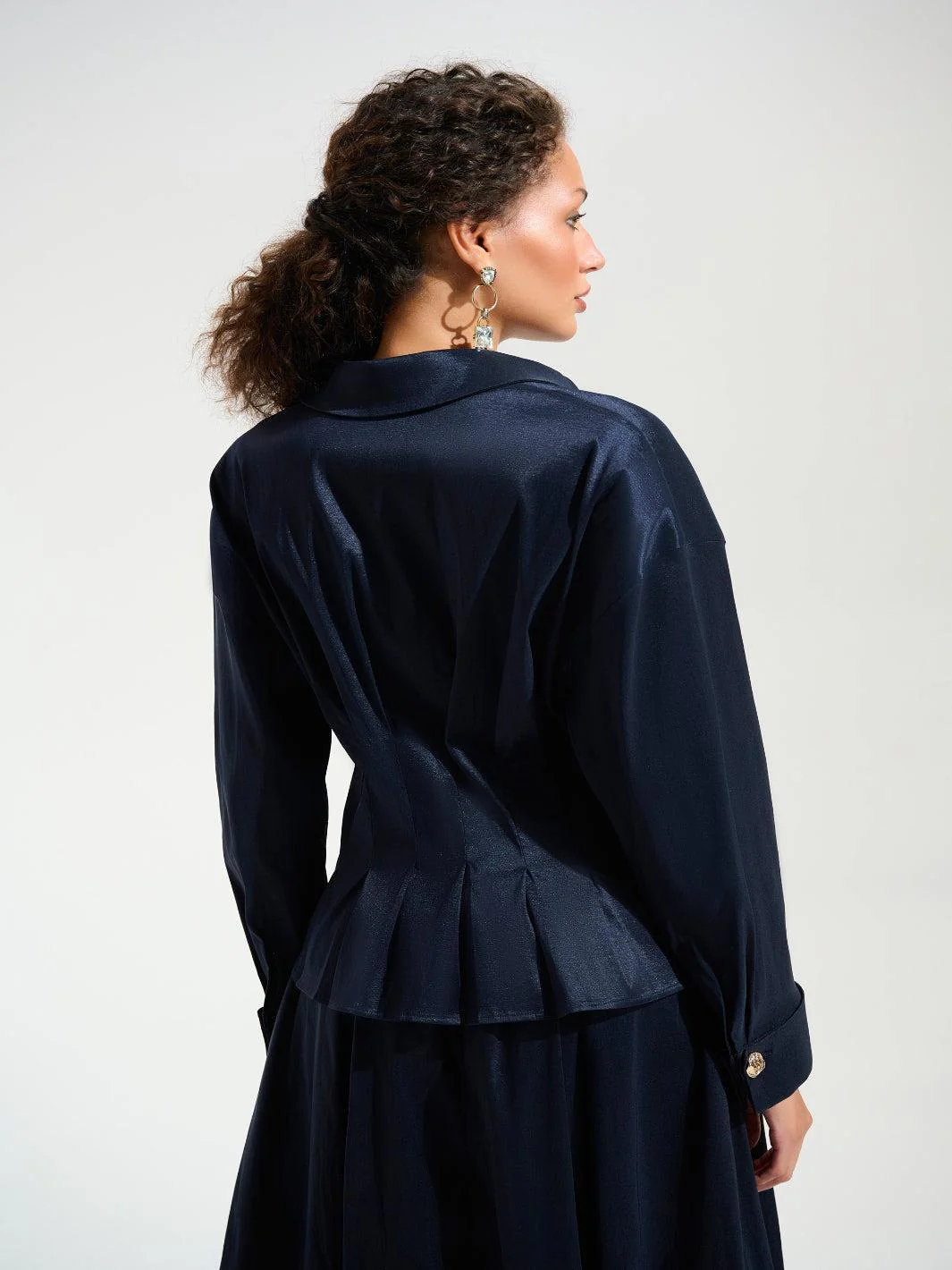 Joseph Ribkoff Peplum Blouse In Midnight Blue 261742 - Image 4