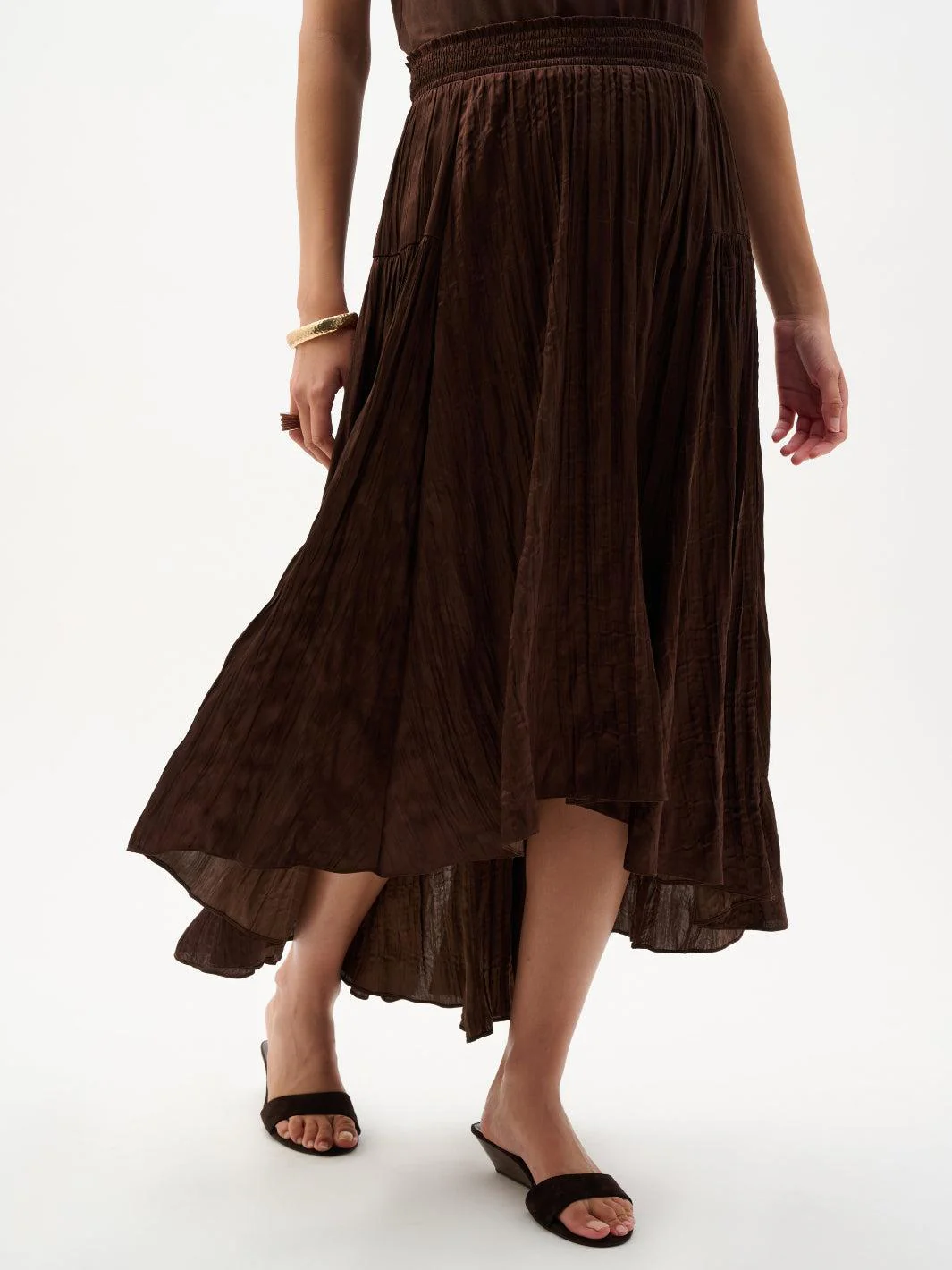 Joseph Ribkoff Pleated Skirt In Mahogony 262960 - Image 2