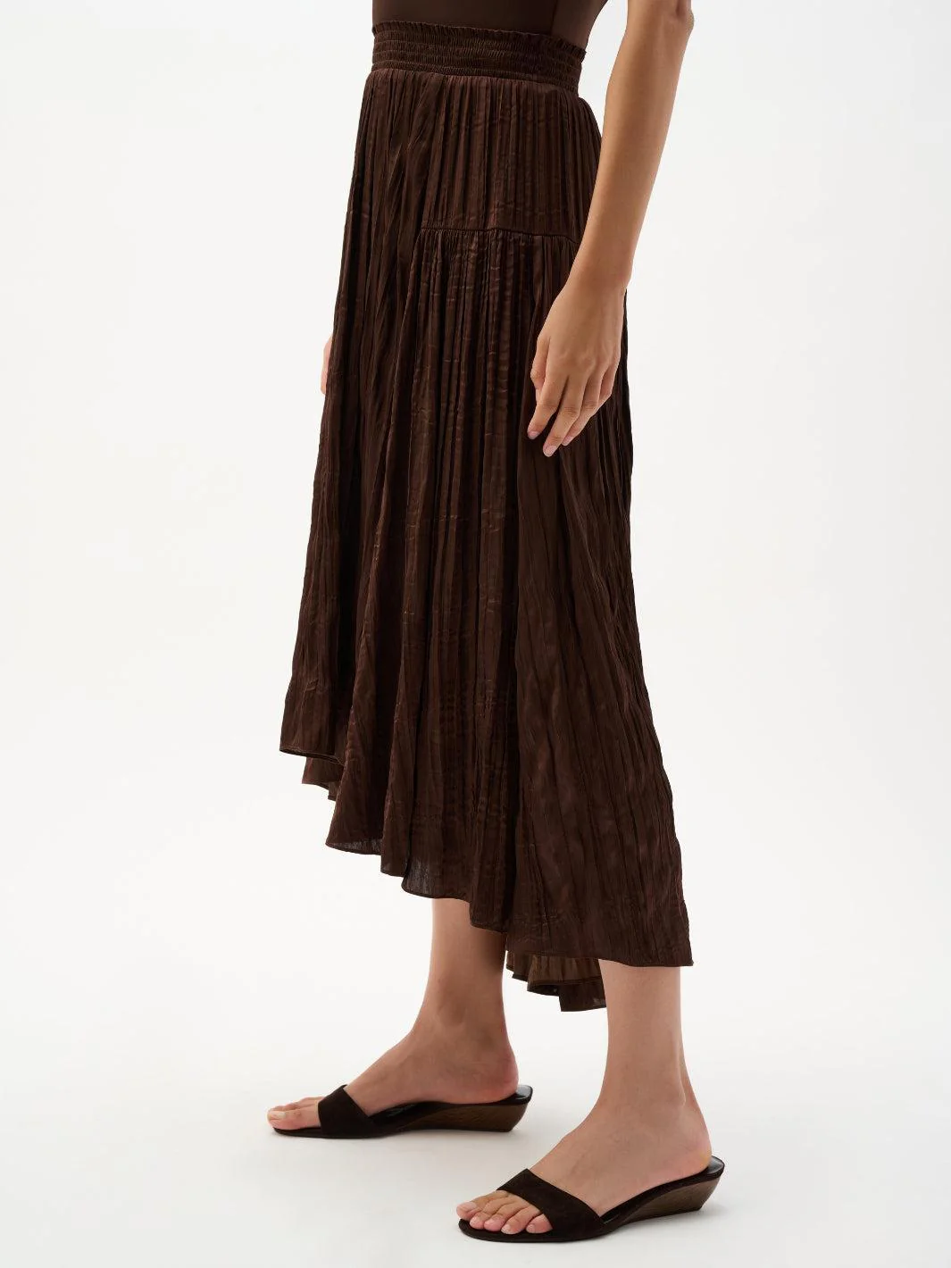 Joseph Ribkoff Pleated Skirt In Mahogony 262960 - Image 4