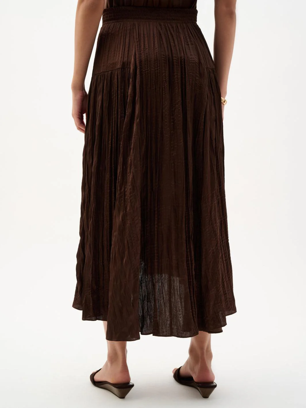 Joseph Ribkoff Pleated Skirt In Mahogony 262960 - Image 5