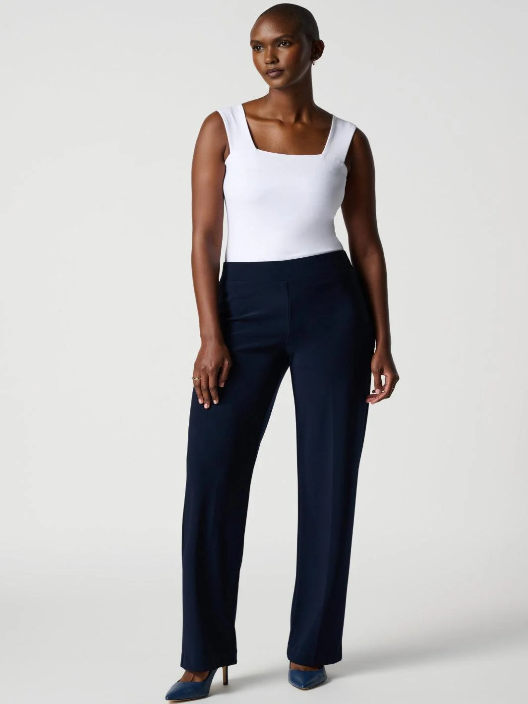 Joseph Ribkoff Pleated Straight Leg Pants In Midnight Blue 153088NOS - Image 4