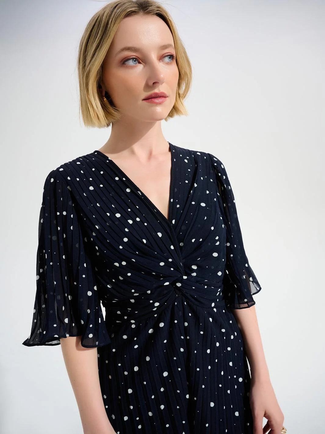 Joseph Ribkoff Polka-dot Jumpsuit In Midnight Blue/Vanilla 261756 - Image 2