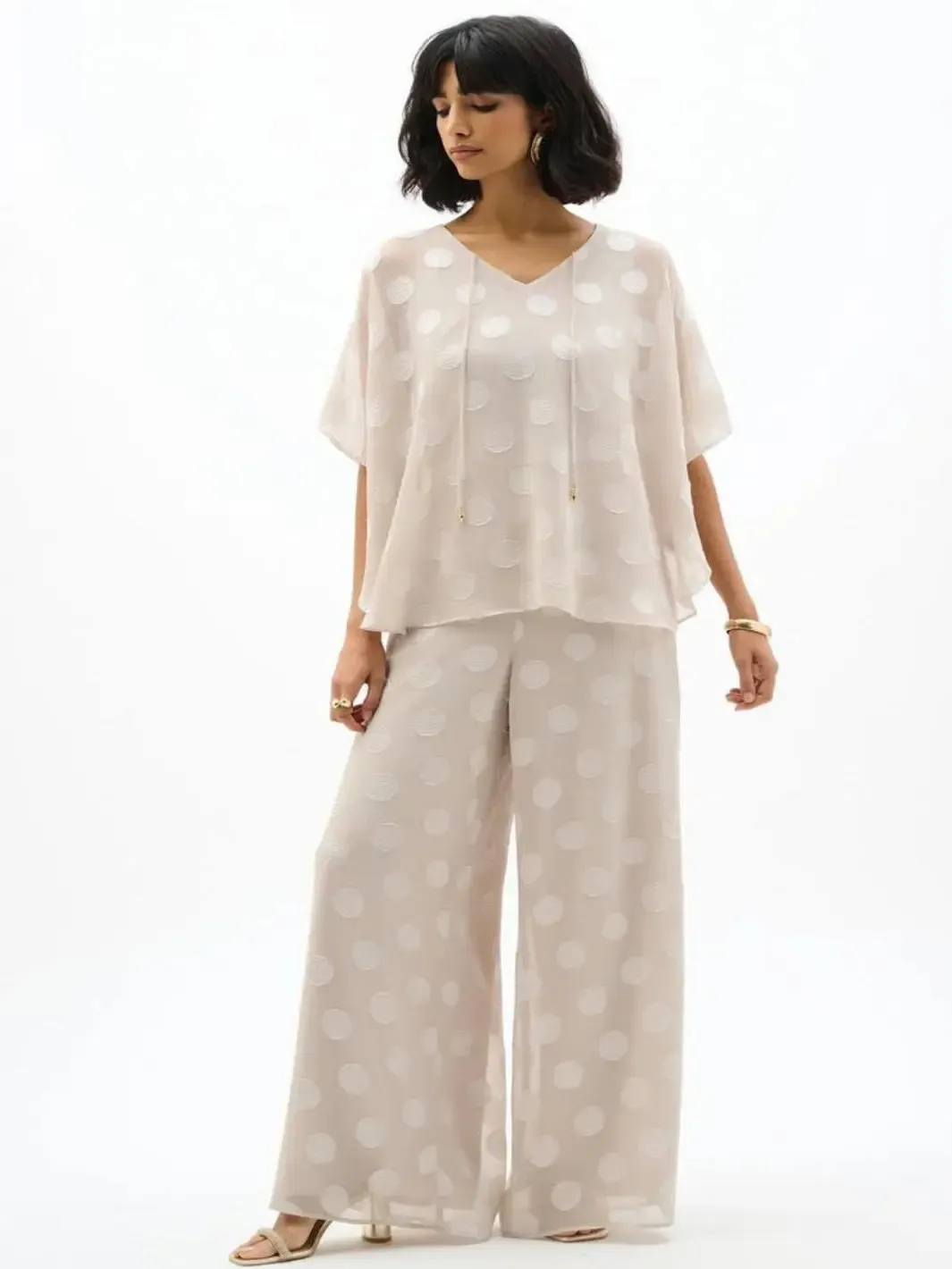 Joseph Ribkoff Polka Dot Trousers In Moonstone 262259