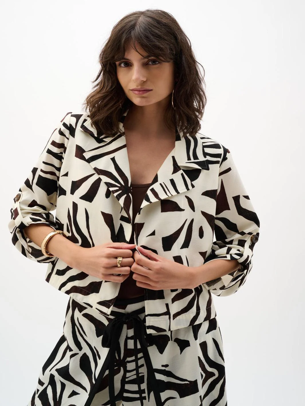 Joseph Ribkoff Printed Blazer In Beige/Mutli 262193 - Image 2