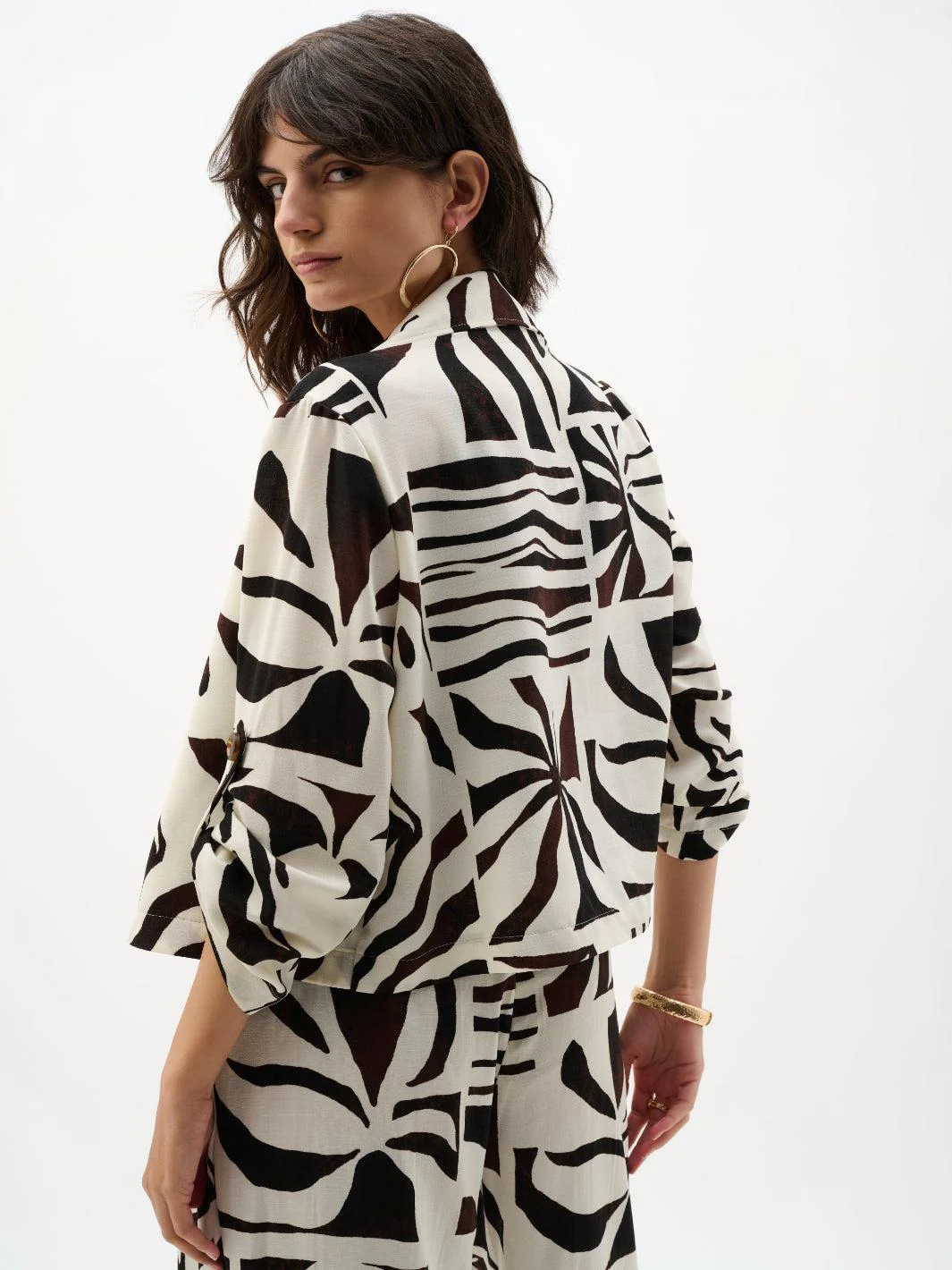 Joseph Ribkoff Printed Blazer In Beige/Mutli 262193 - Image 5