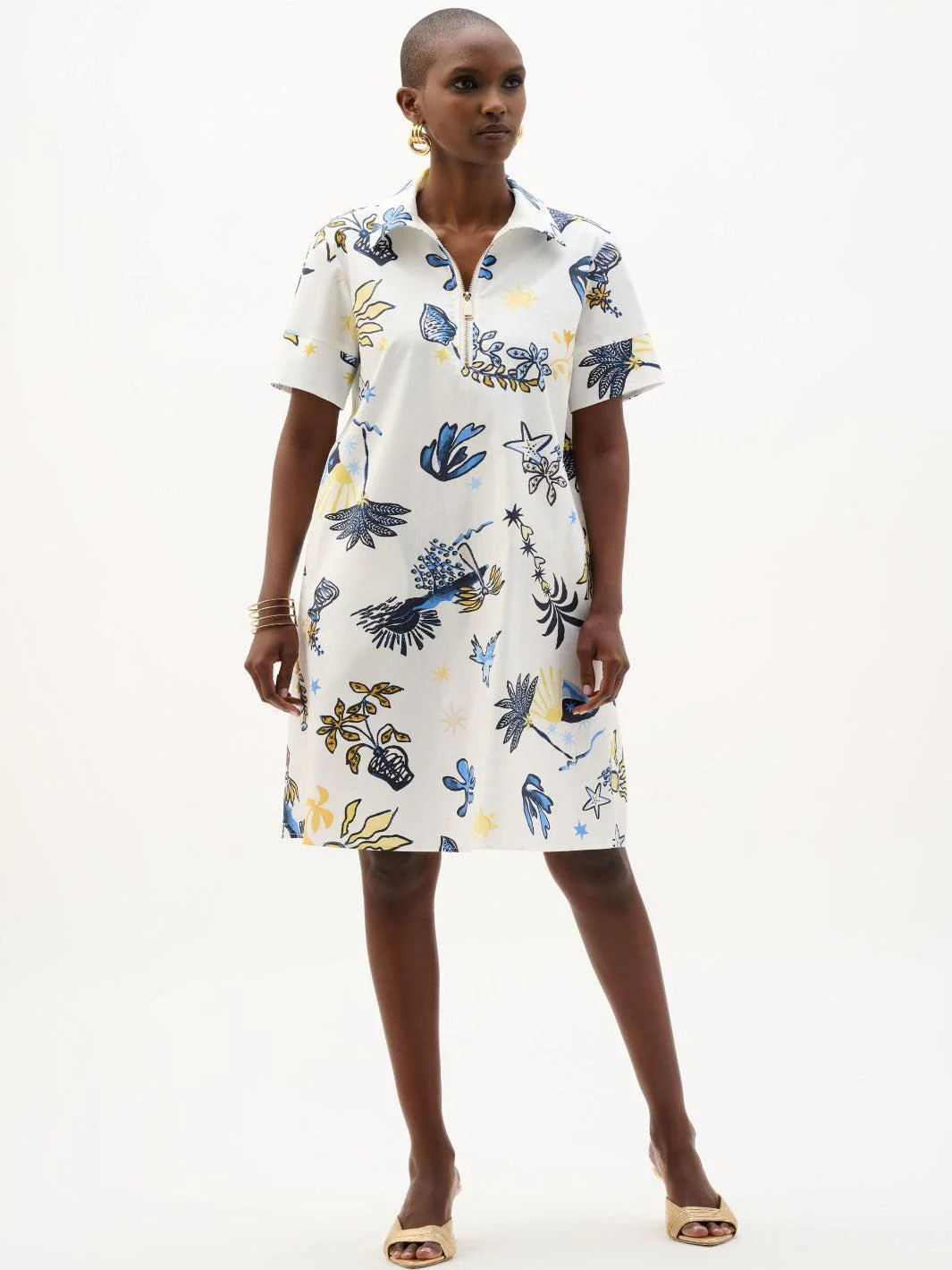 Joseph Ribkoff Printed Shirt Dress In Vanilla/Multi 262139 - Image 2