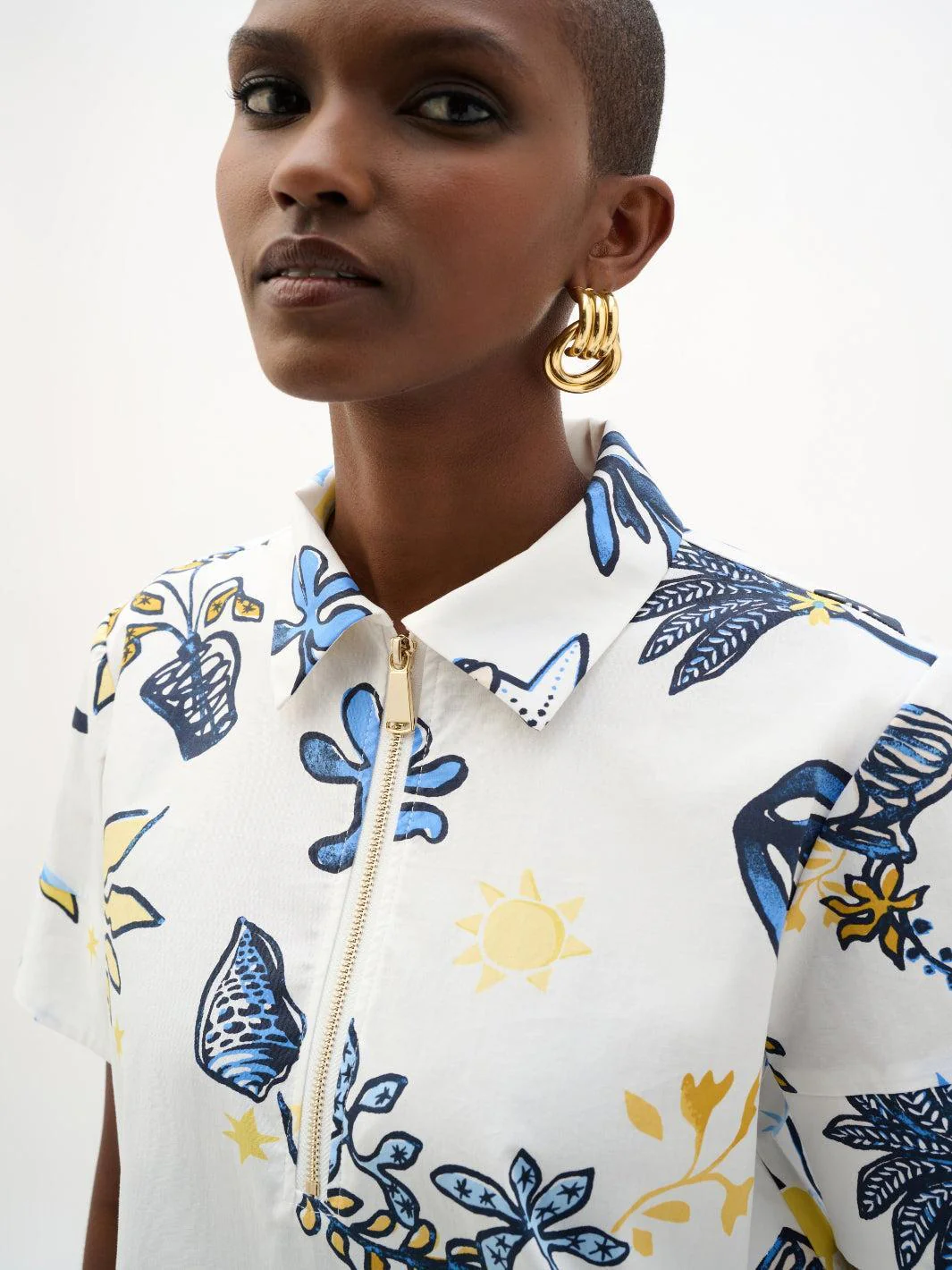 Joseph Ribkoff Printed Shirt Dress In Vanilla/Multi 262139 - Image 3