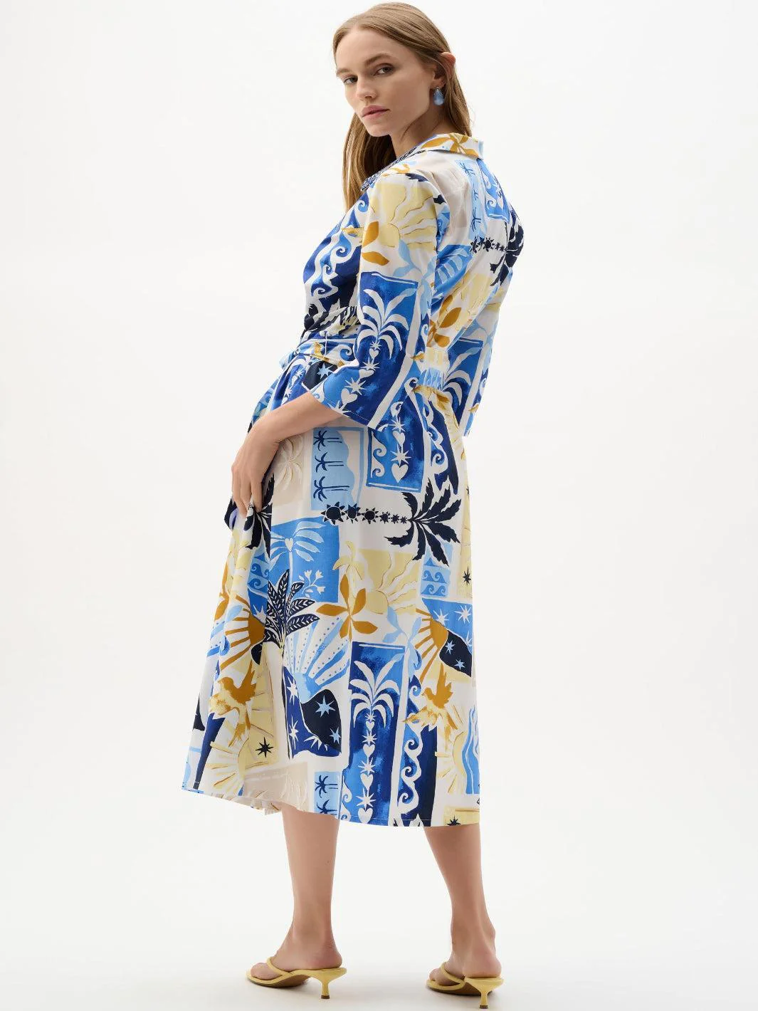 Joseph Ribkoff Printed Wrap Dress In Vanilla/Multi 262225 - Image 5