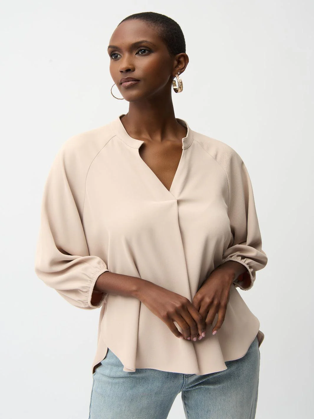 Joseph Ribkoff Puff-sleeve Top In Beige 261076