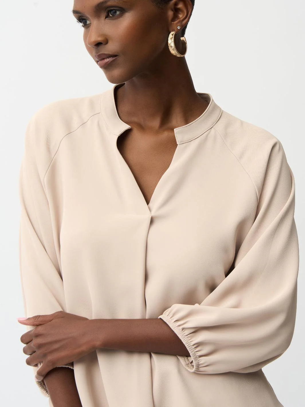 Joseph Ribkoff Puff-sleeve Top In Beige 261076 - Image 3
