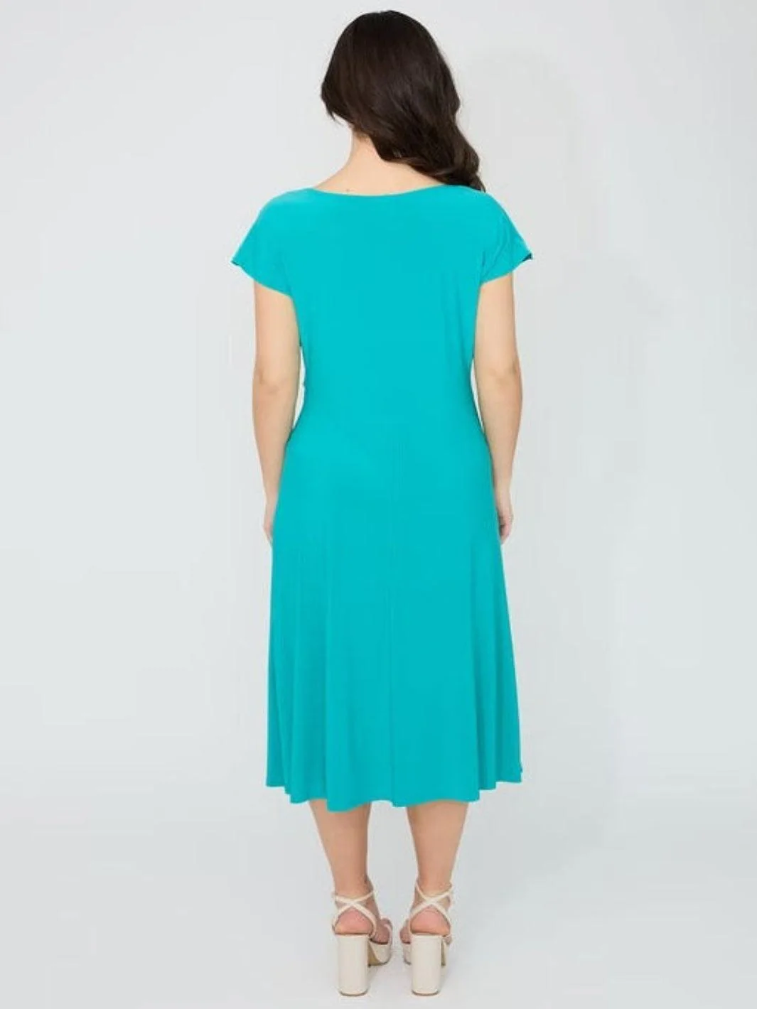 Joseph Ribkoff Ruched Midi Dress In Oceanic 261146 - Image 3