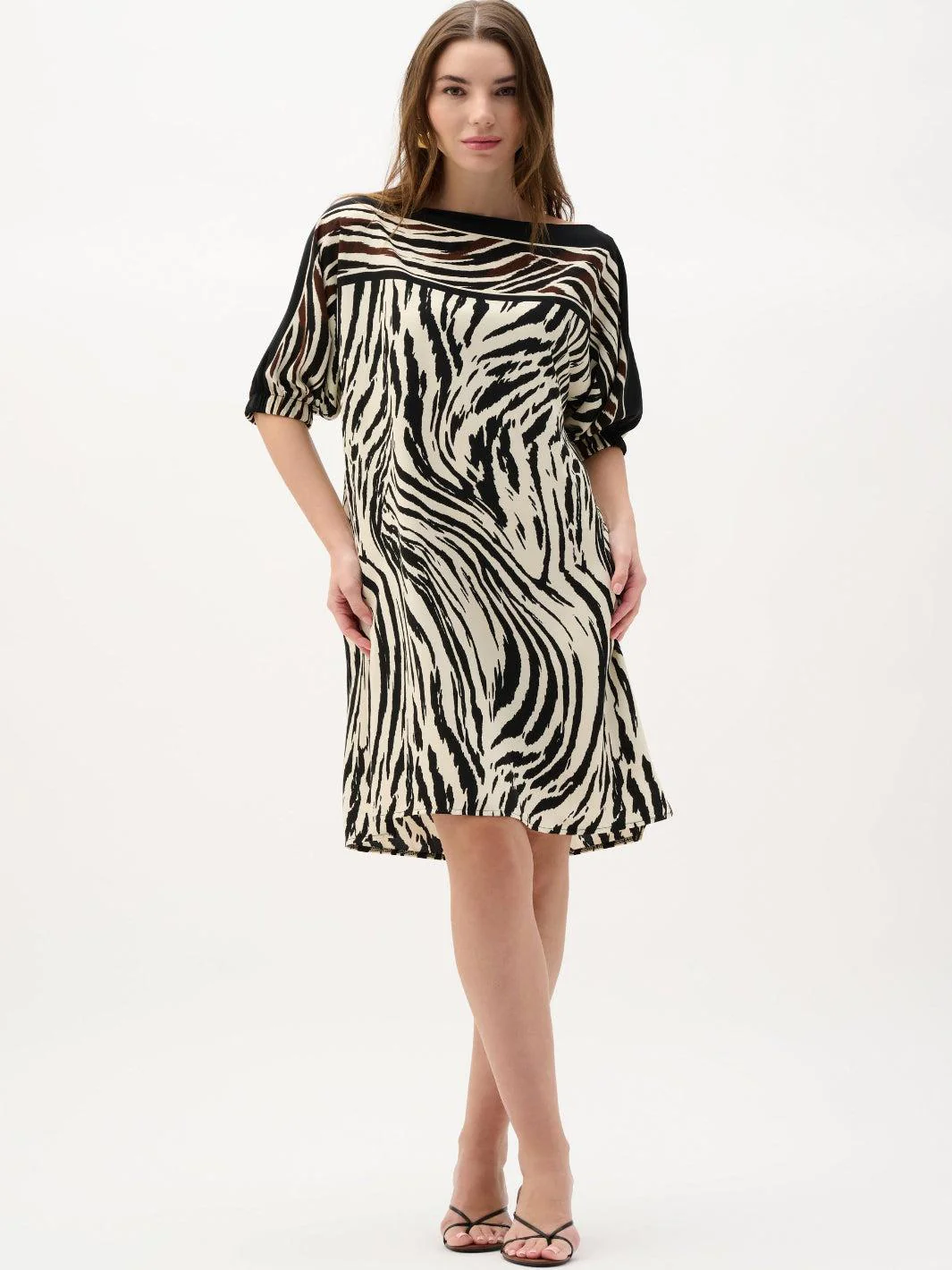 Joseph Ribkoff Shift Dress In Beige/Multi 262229 - Image 2