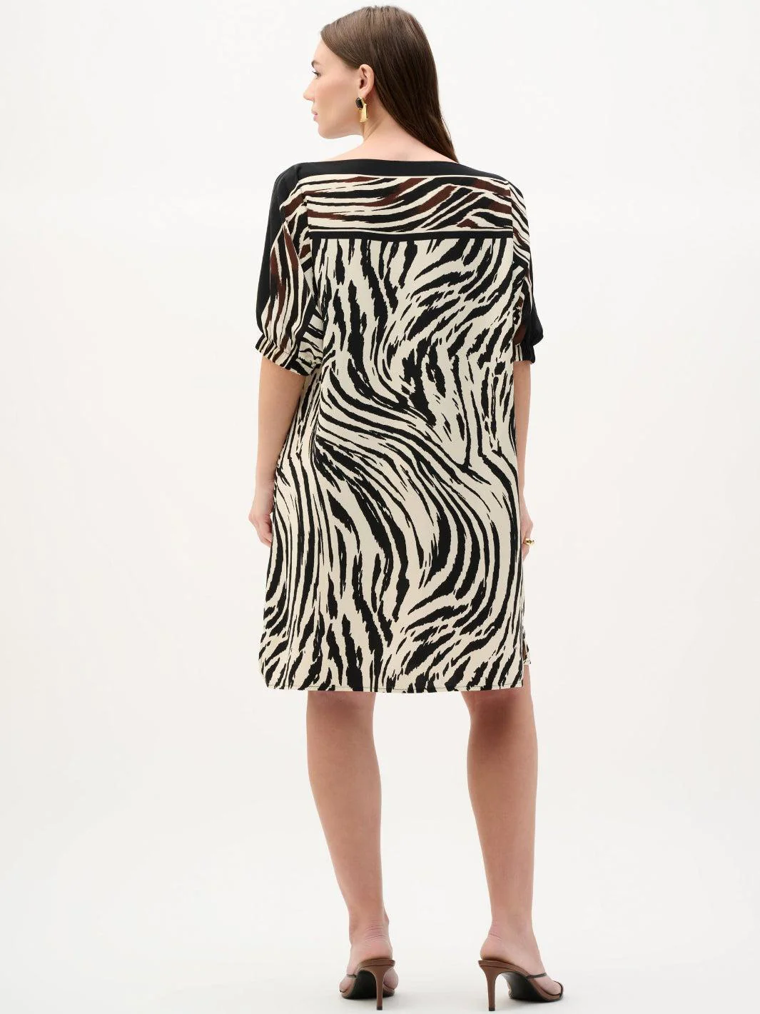 Joseph Ribkoff Shift Dress In Beige/Multi 262229 - Image 4