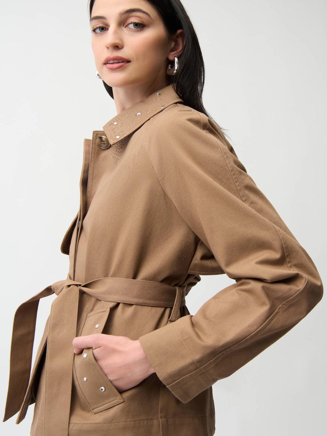 Joseph Ribkoff Short Trench Coat In Beige 261907 - Image 4