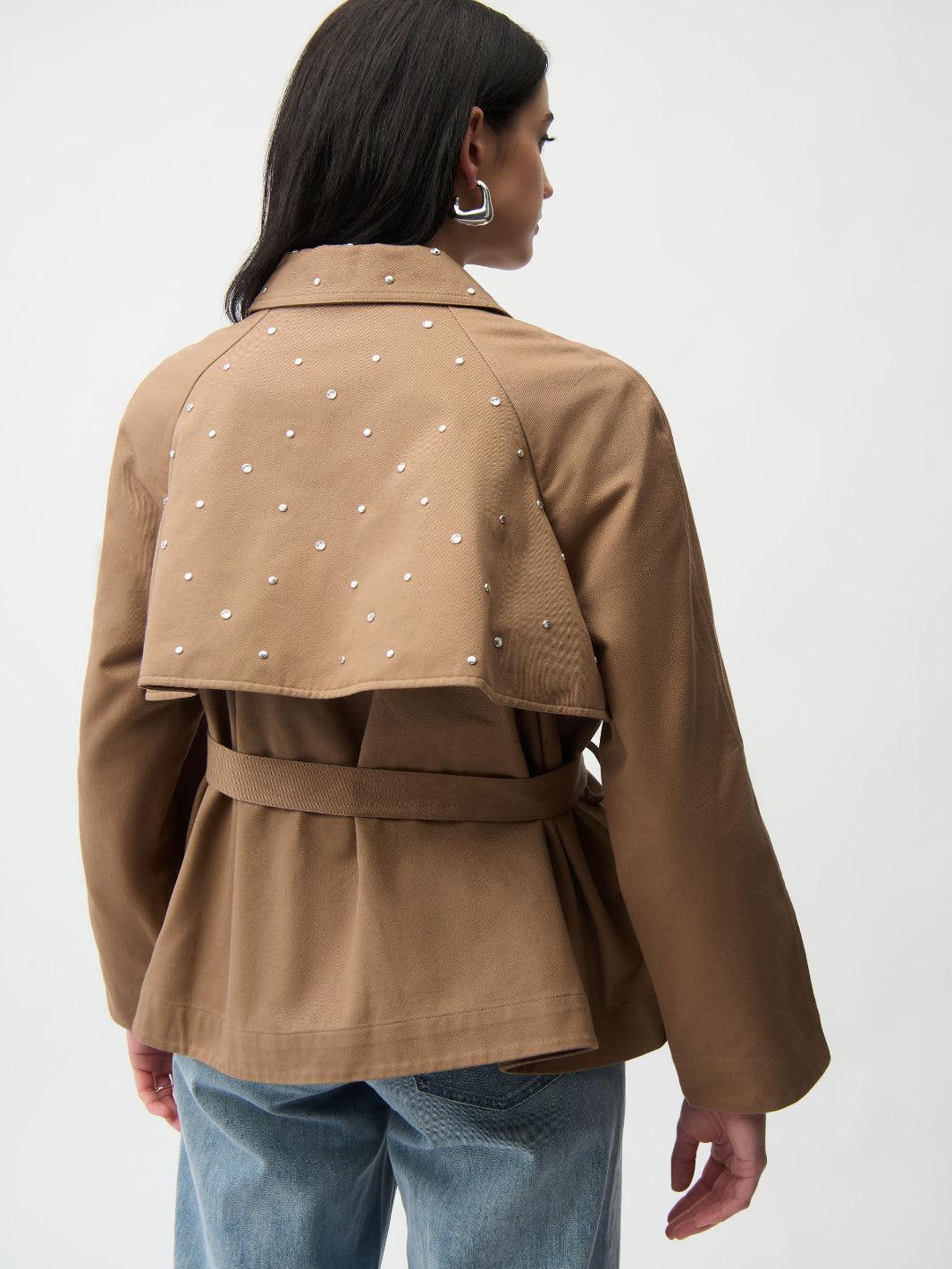 Joseph Ribkoff Short Trench Coat In Beige 261907 - Image 5