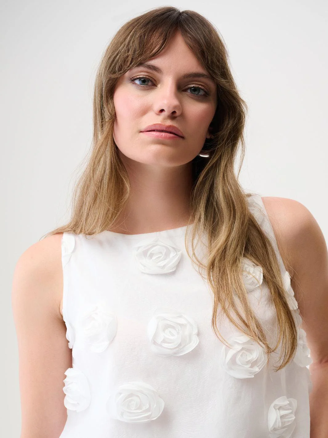 Joseph Ribkoff Sleeveless 3D Top In Off White 261220 - Image 4