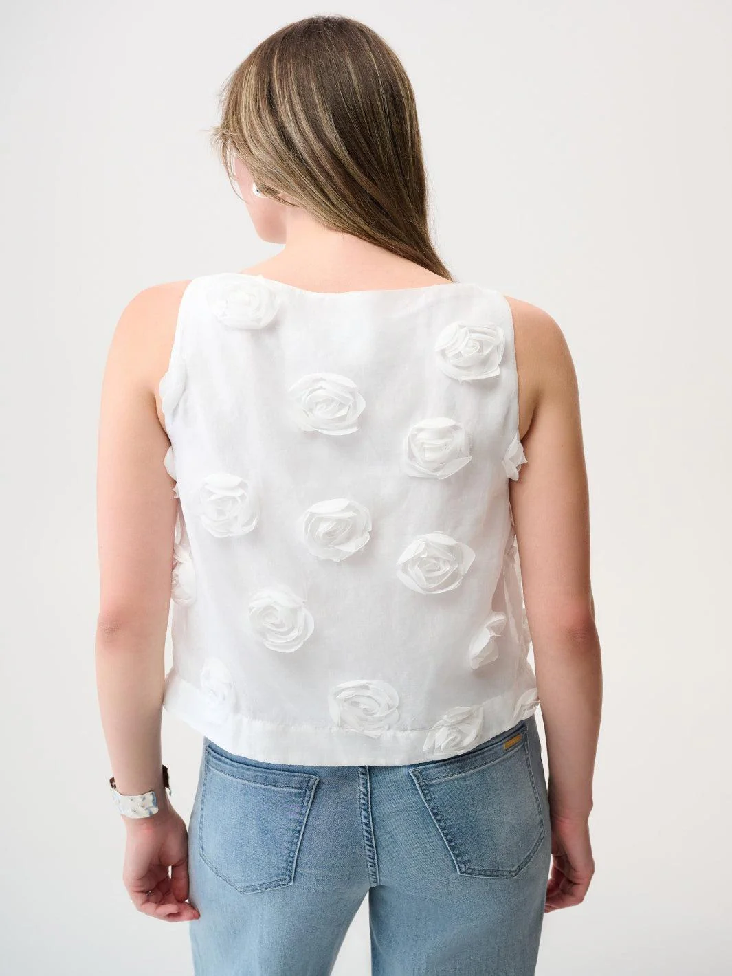 Joseph Ribkoff Sleeveless 3D Top In Off White 261220 - Image 5