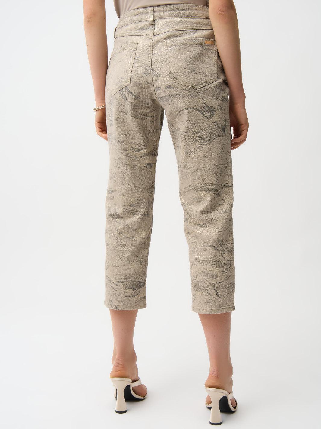Joseph Ribkoff Slim Cropped Jeans In Taupe/Gold 261959 - Image 4