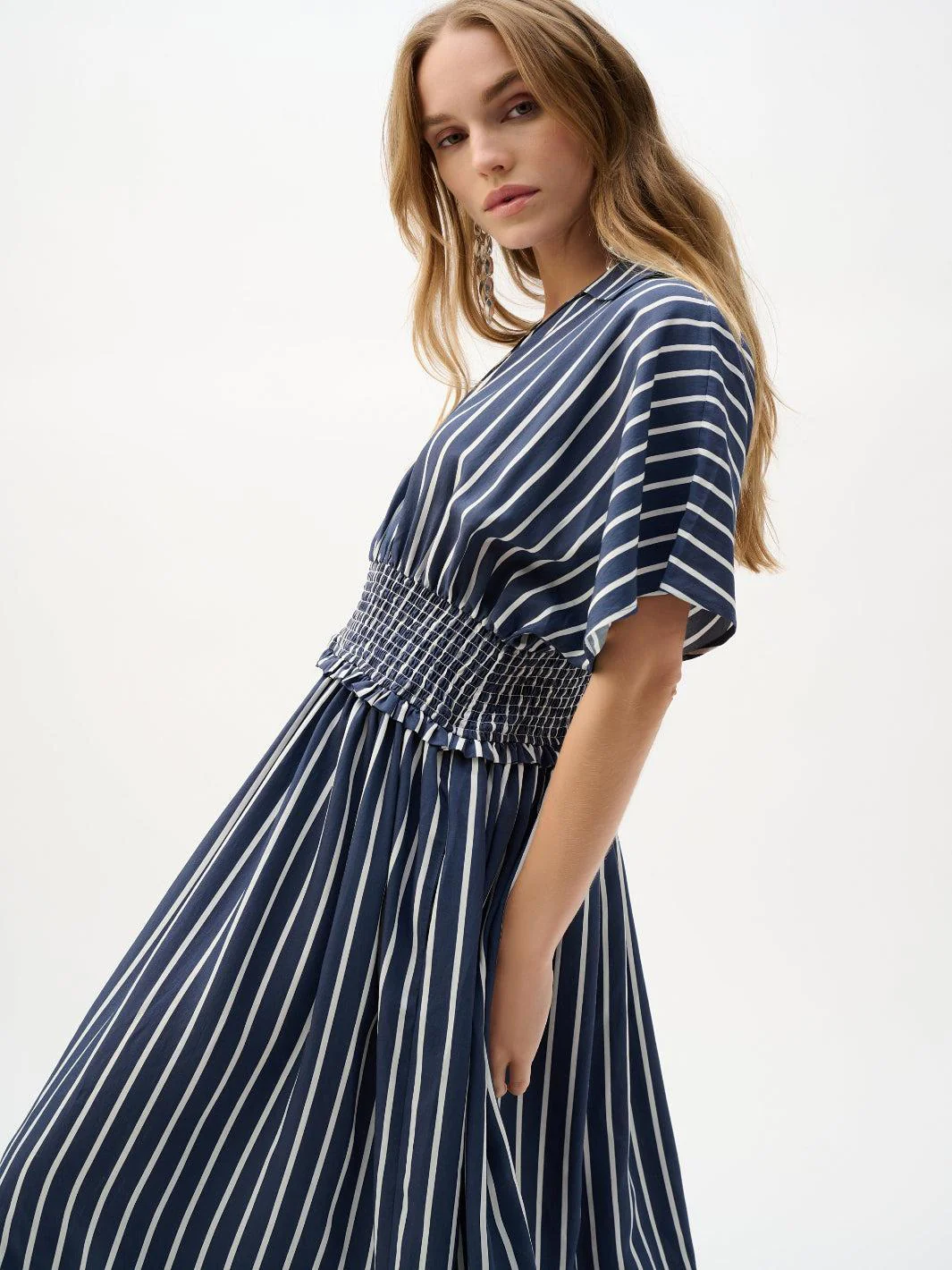 Joseph Ribkoff Striped Midi Dress In Blue/White 262912 - Image 5