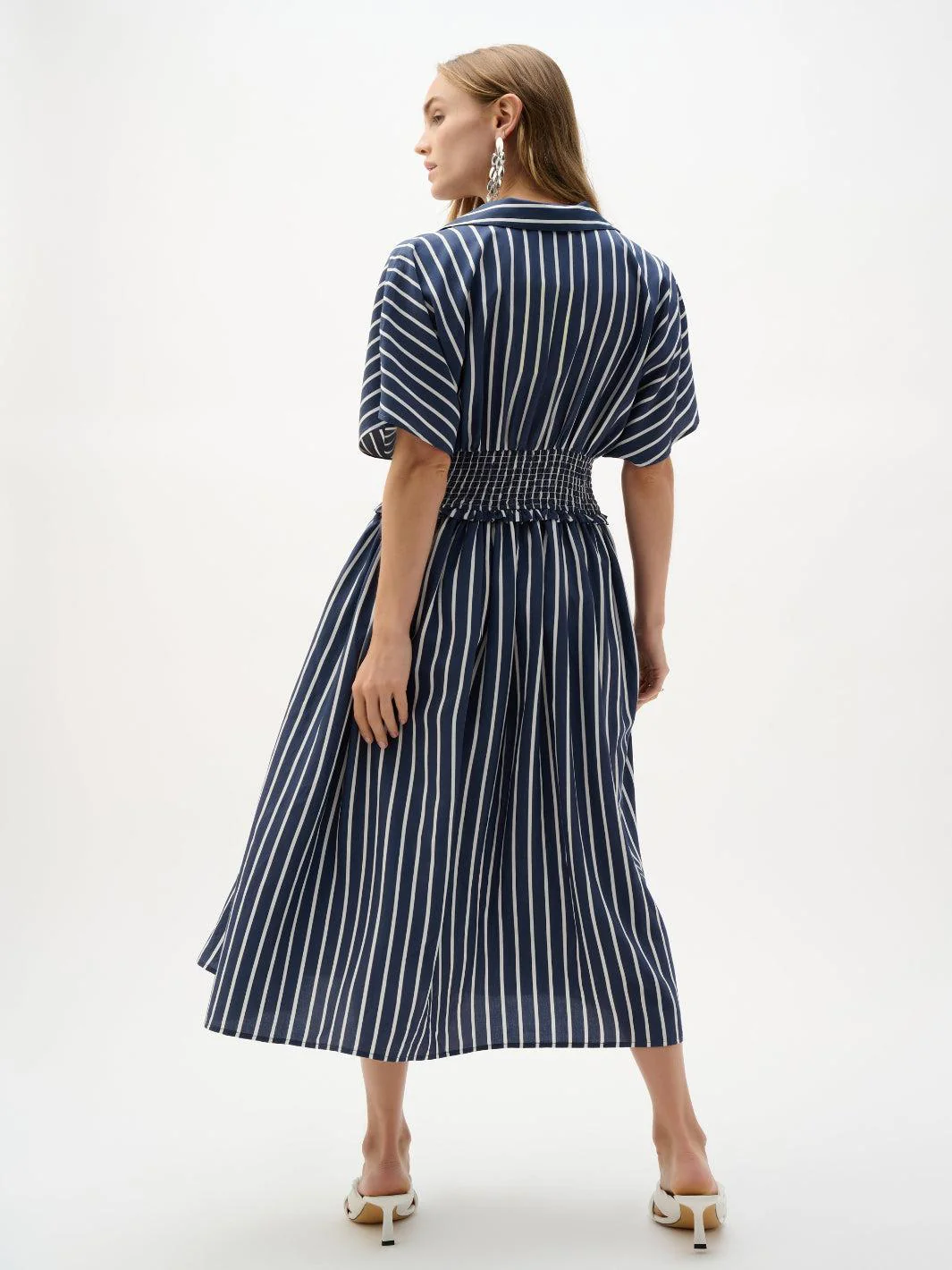 Joseph Ribkoff Striped Midi Dress In Blue/White 262912 - Image 6