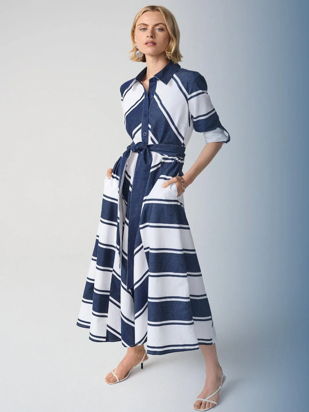 Joseph Ribkoff Striped Midi Dress Style 261936