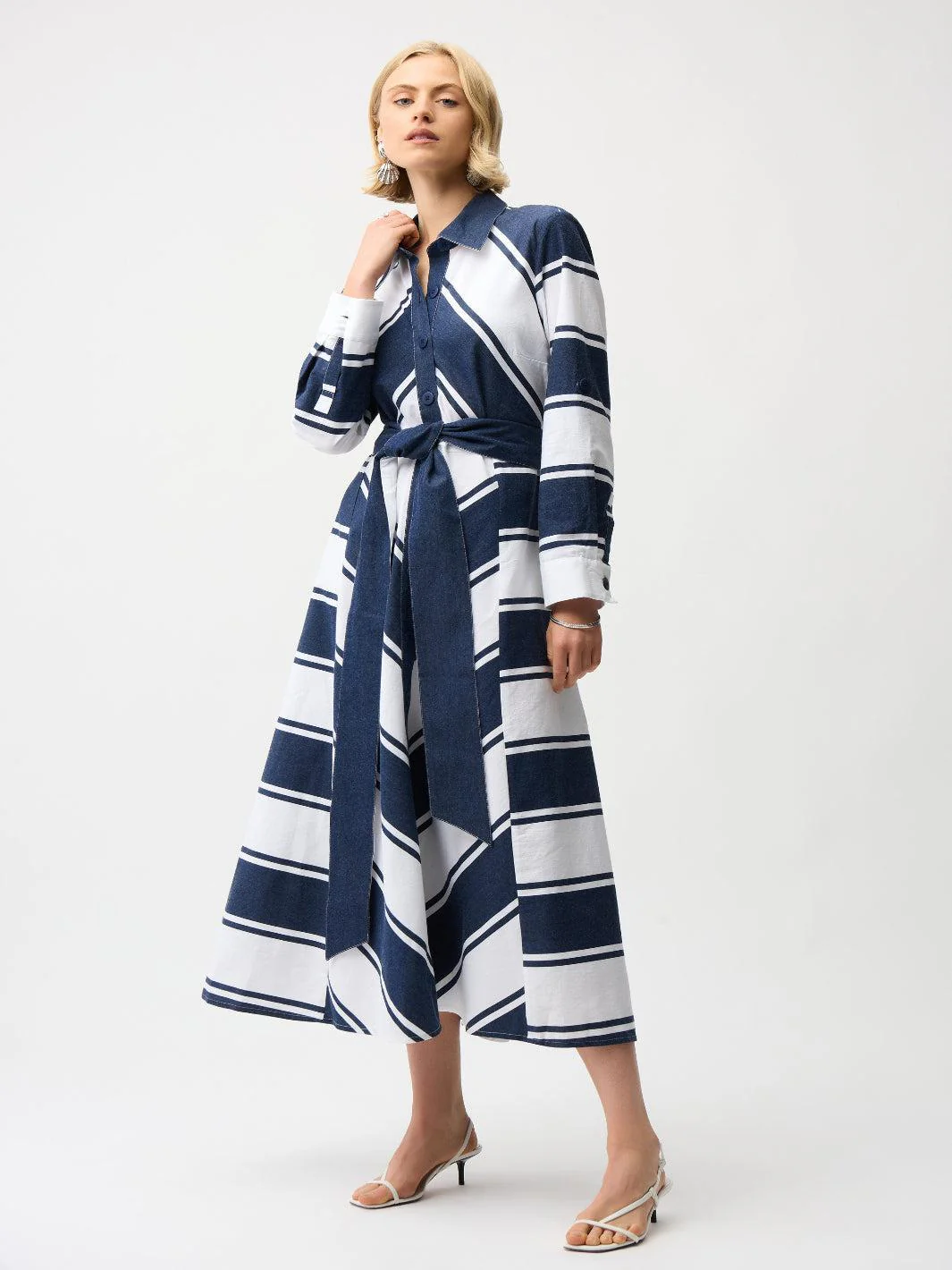 Joseph Ribkoff Striped Midi Dress Style 261936 - Image 4