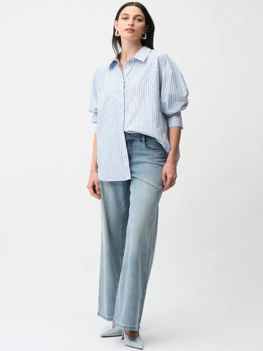 Joseph Ribkoff Striped Shirt In Blue/Vanilla 261931 - Image 3
