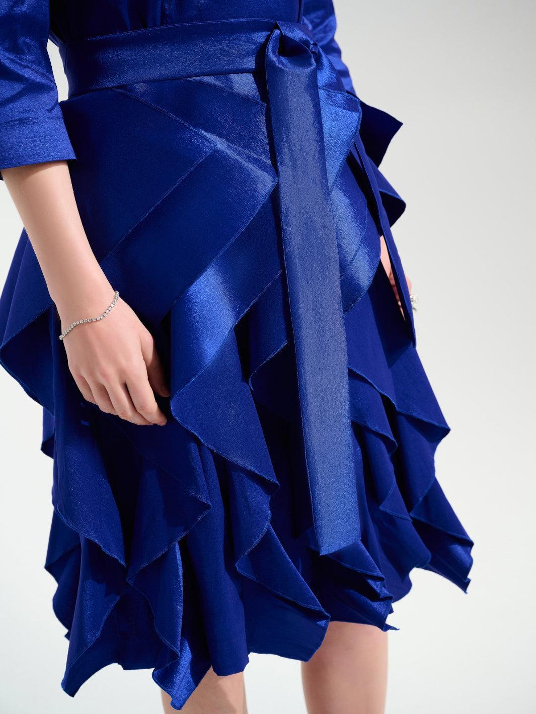 Joseph Ribkoff V-neck Midi Dress In Royal Sapphire 261741 - Image 3