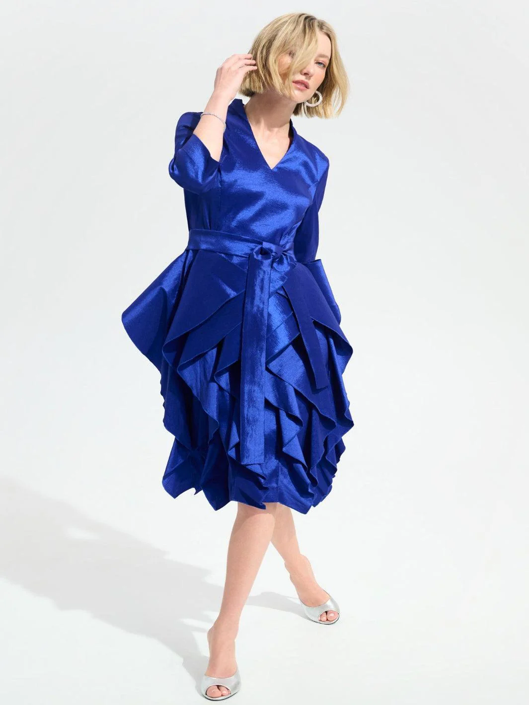 Joseph Ribkoff V-neck Midi Dress In Royal Sapphire 261741 - Image 4