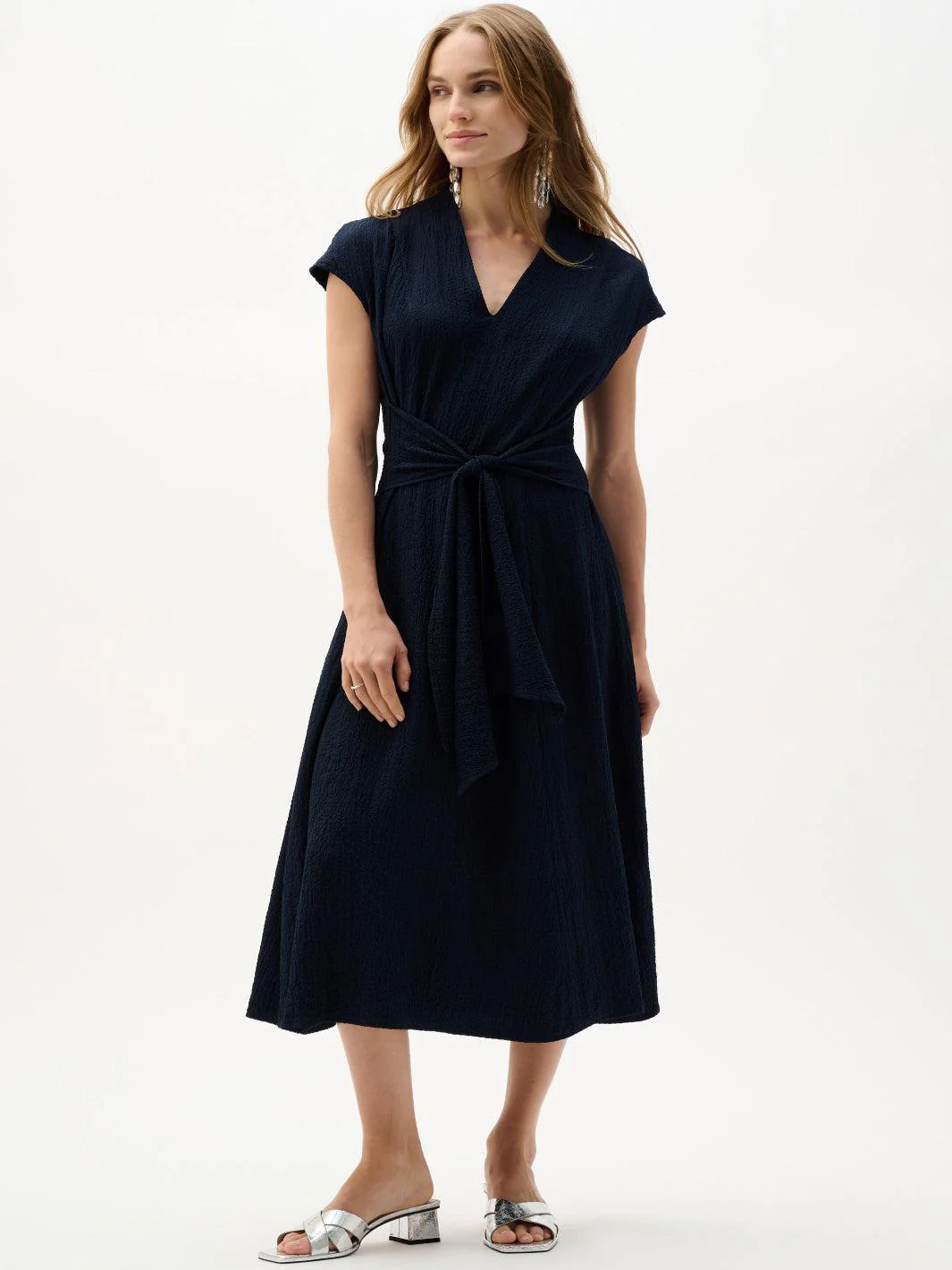 Joseph Ribkoff V-neck Midi Dress Midnight Blue 262026