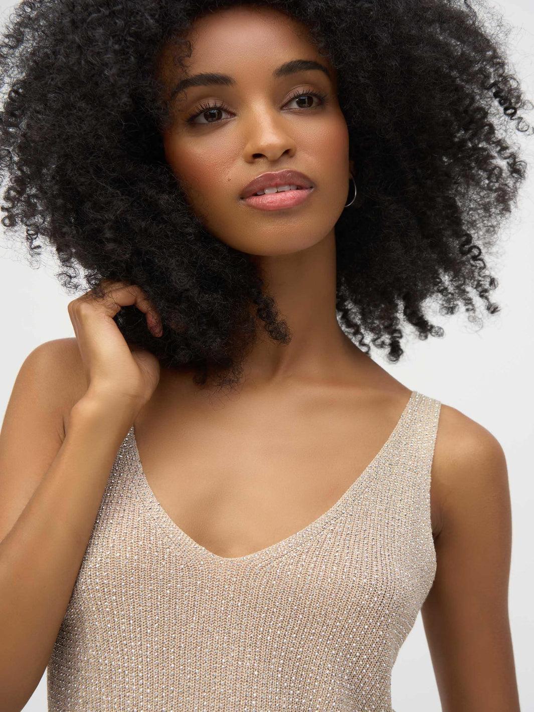 Joseph Ribkoff V-neck Pullover In Champagne 252915 - Image 3