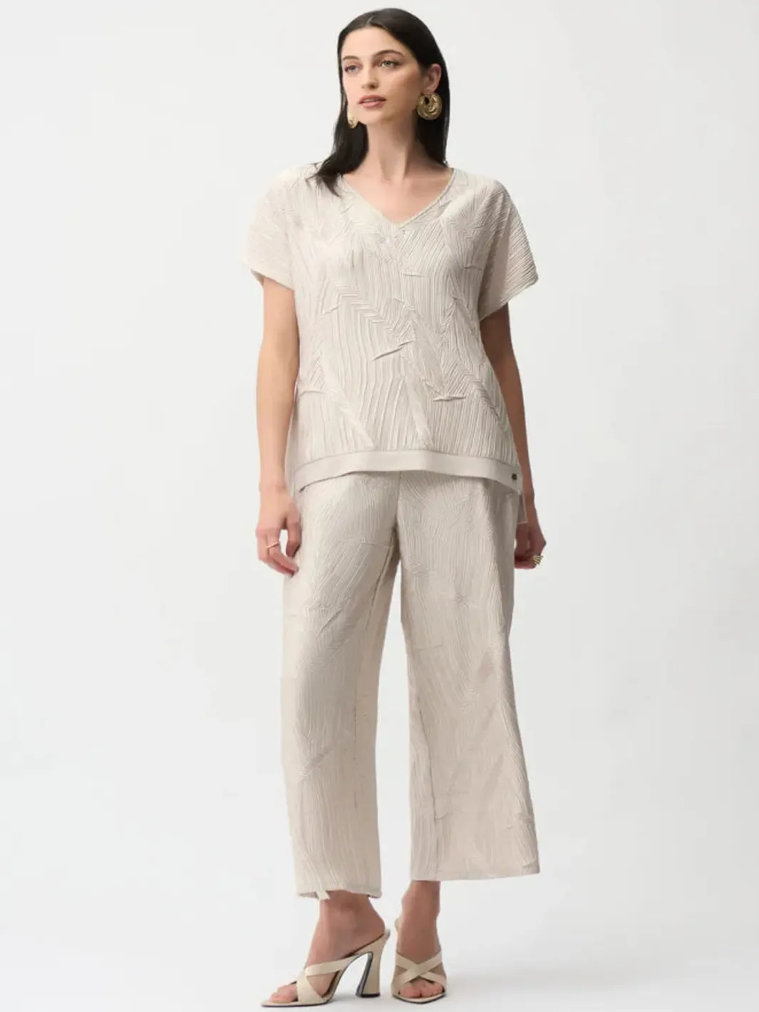 Joseph Ribkoff V-neck Relaxed Fit Top In Moonstone 261160 - Image 3