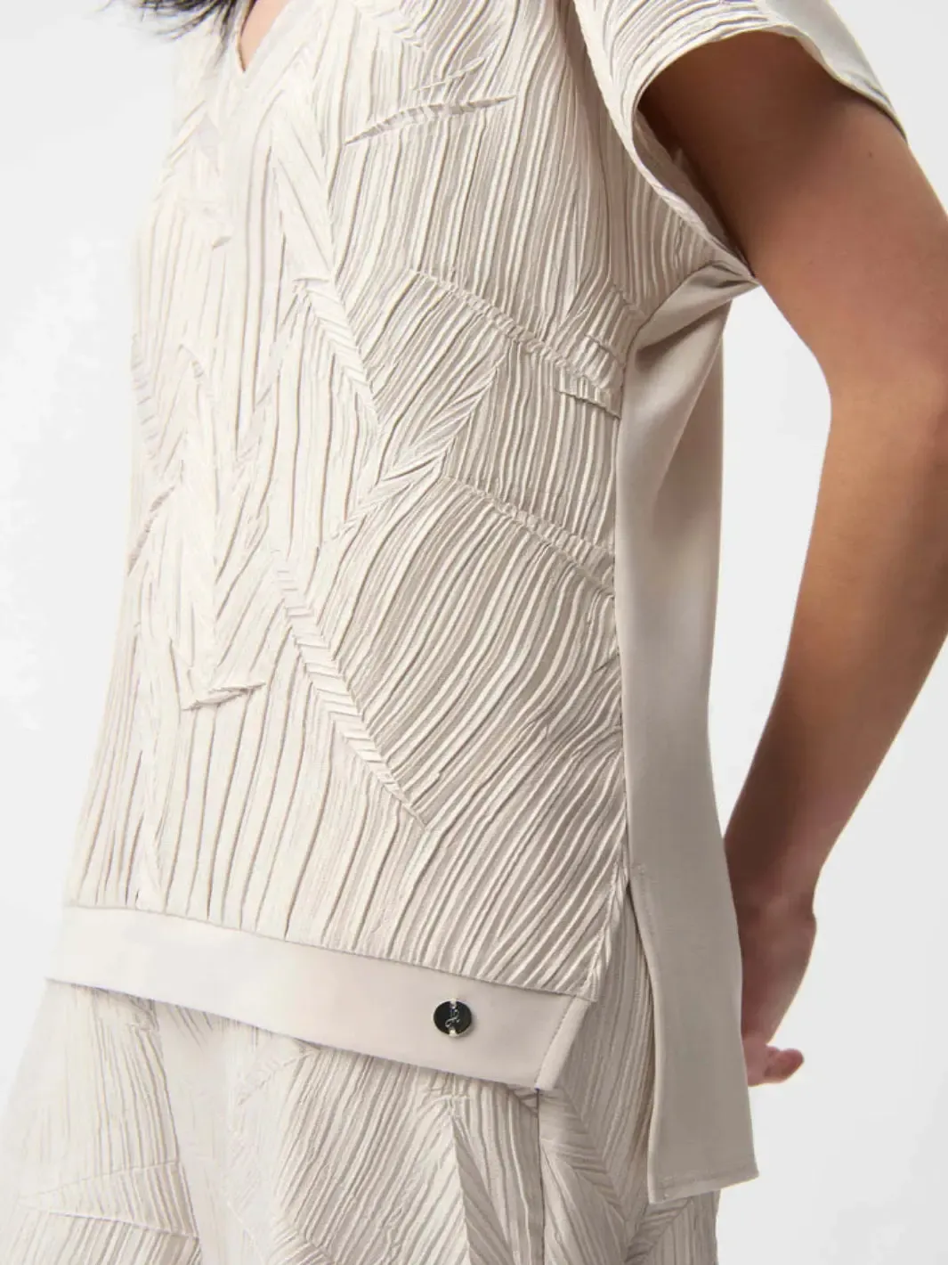 Joseph Ribkoff V-neck Relaxed Fit Top In Moonstone 261160 - Image 4