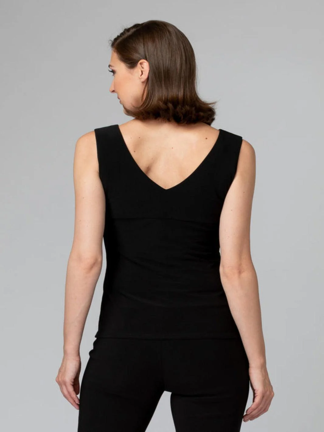 Joseph Ribkoff V-neck Sleeveless Top In Black 201546NOS - Image 4