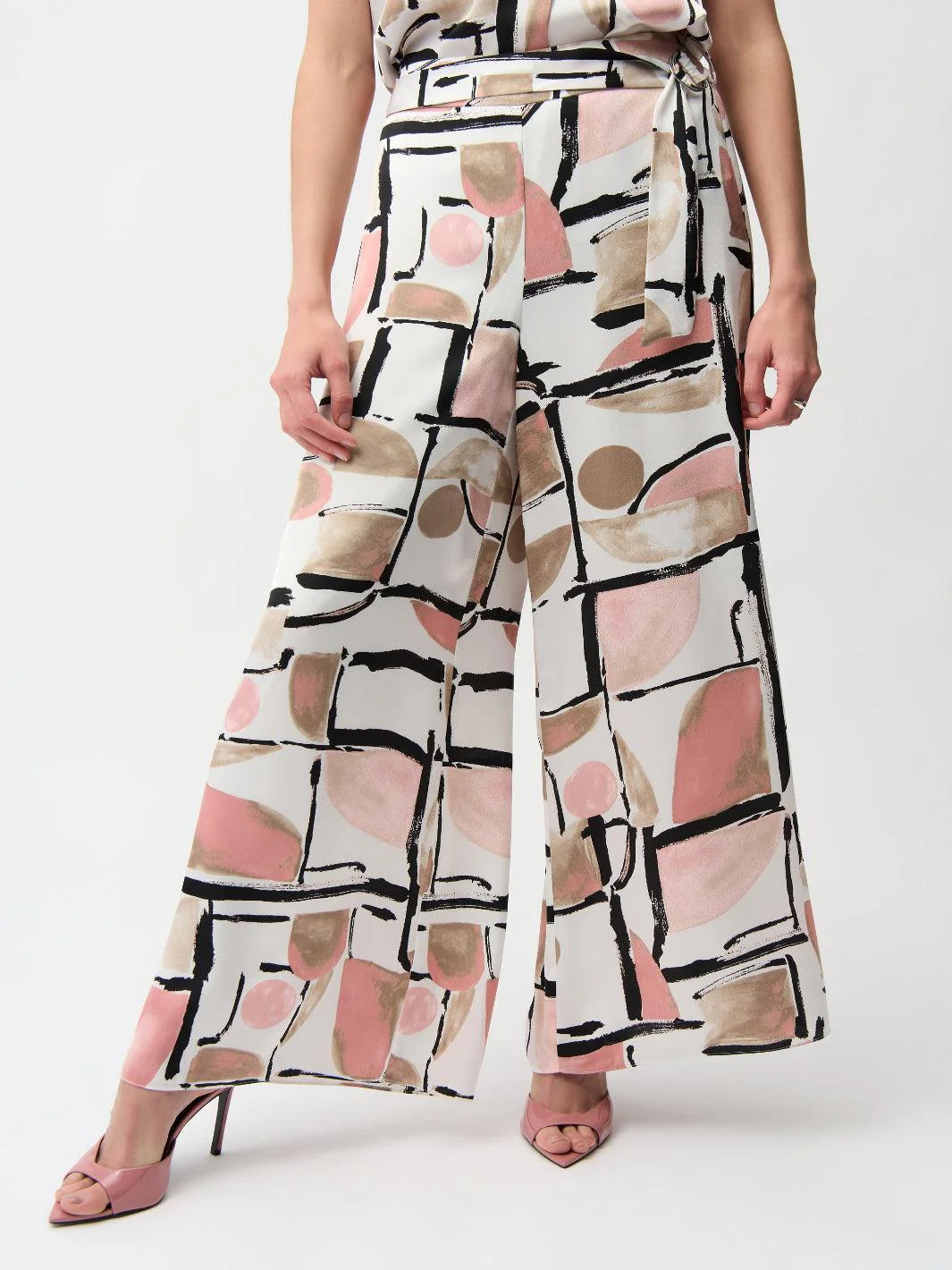 Joseph Ribkoff Wide-leg Abstract Trousers In Vanilla/Multi 261198 - Image 2