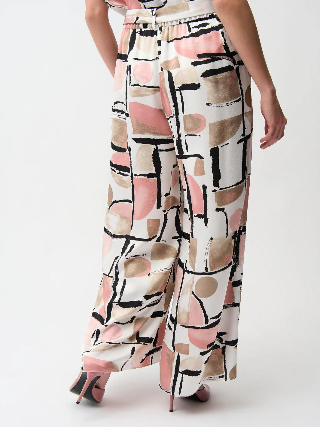Joseph Ribkoff Wide-leg Abstract Trousers In Vanilla/Multi 261198 - Image 4