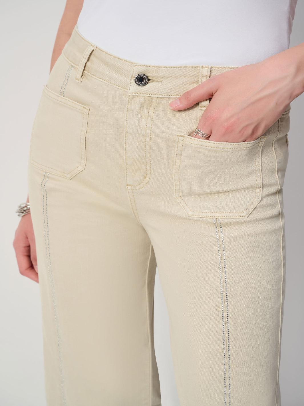 Joseph Ribkoff Wide-leg Cropped Jeans In Moonstone 251901S26 - Image 3
