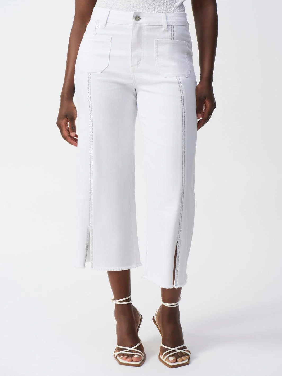 Joseph Ribkoff Wide-leg Cropped Jeans In White 251901S26 - Image 2