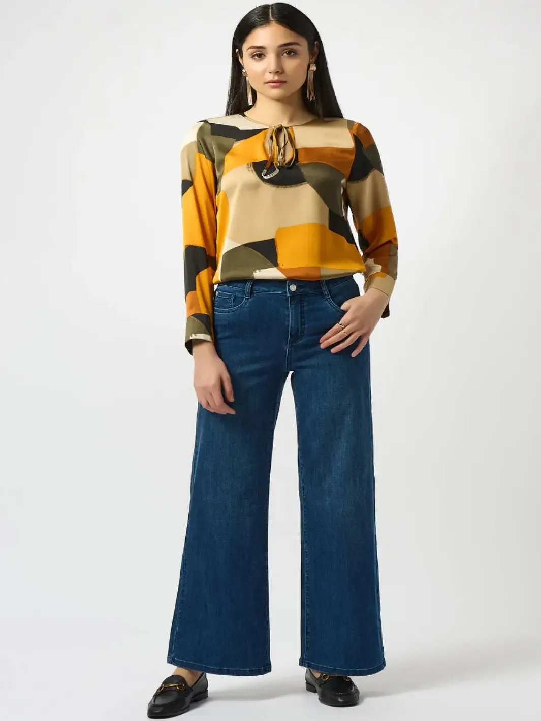 Joseph Ribkoff Wide-leg Jeans In Denim Blue 251968F25