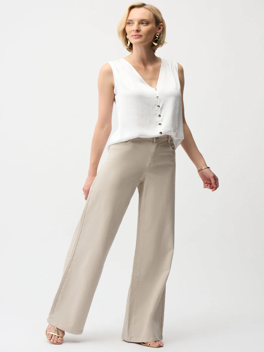 Joseph Ribkoff Wide-leg Jeans In Moonstone 261989