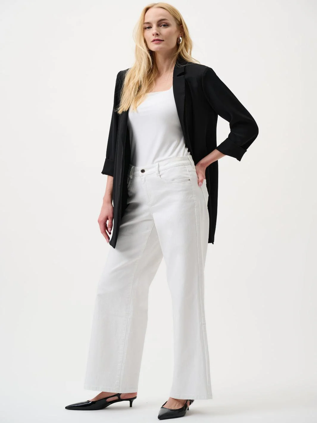 Joseph Ribkoff Wide-leg Jeans In White 251968F25