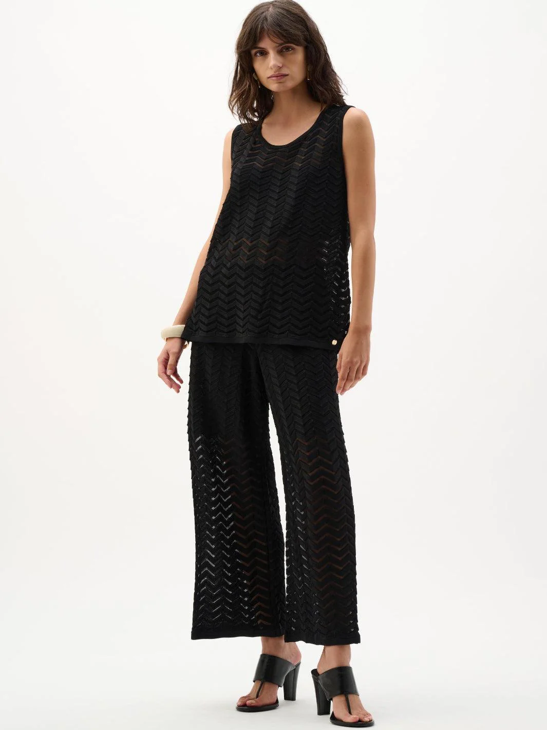 Joseph Ribkoff Wide Leg Pants In Black 262933 - Image 3
