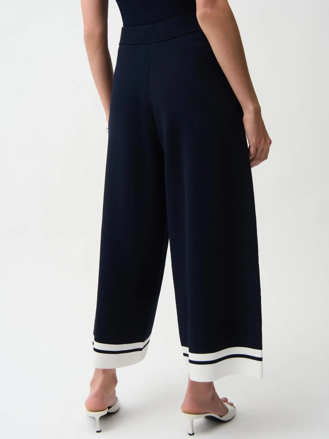 Joseph Ribkoff Wide-leg Trousers In Midnight Navy/Vanilla 261942 - Image 5