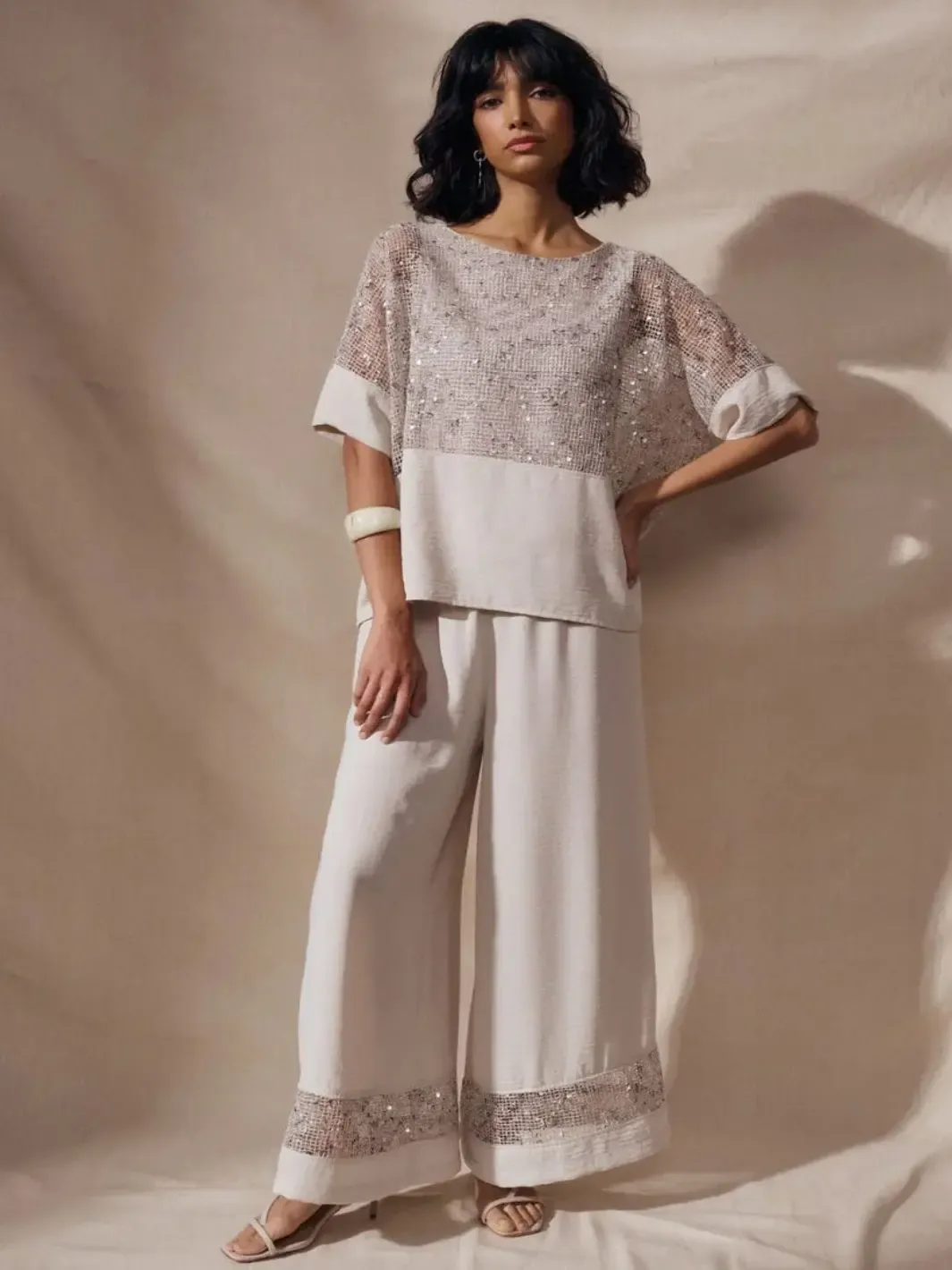 Joseph Ribkoff Wide Leg Trousers In Moonstone 262253